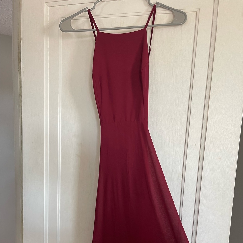 Red maroon long dress